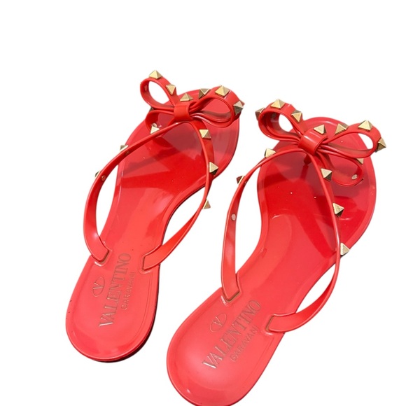 Valentino Shoes - Valentino Rockstud Jelly Bow Sandals